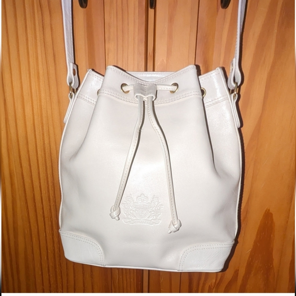 EUC LOUVIER BROWN BUCKET PEBBLED LEATHER HANDBAG - Picture 3 of 9